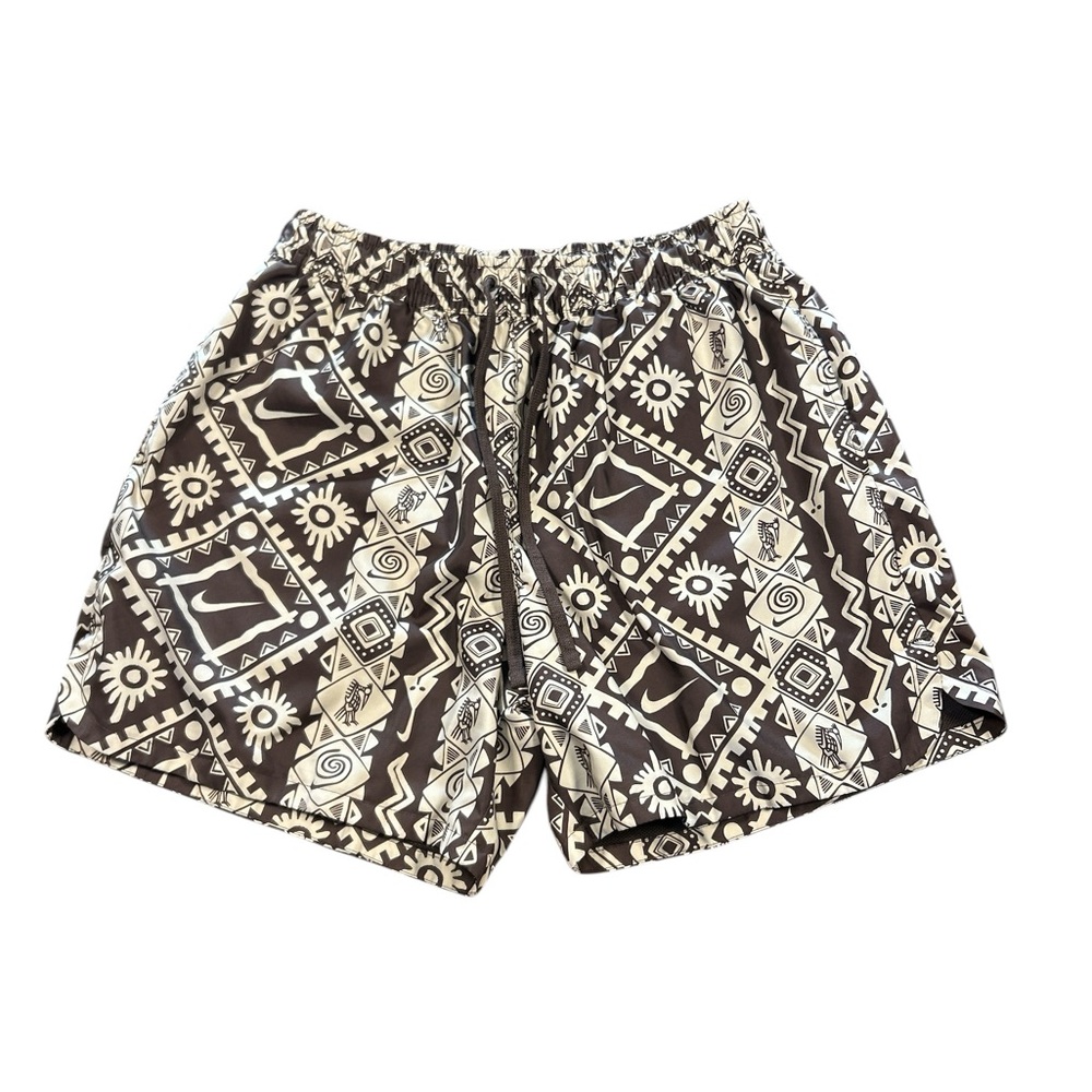 Nike Sportswear Men’s Size‎ Large Woven Flow Short Tribal Print Brown EUC
